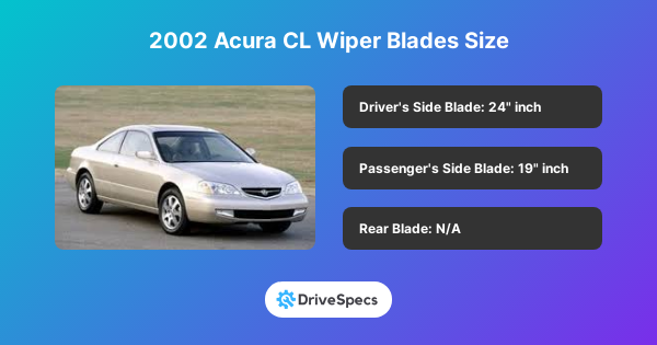 2002 Acura CL Wiper Blades Size