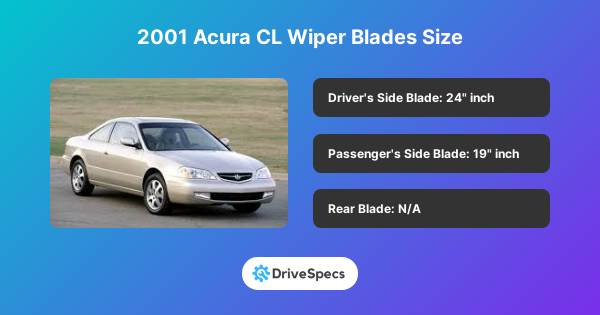 2001 Acura CL Wiper Blades Size