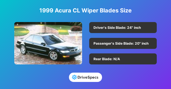 1999 Acura CL Wiper Blades Size