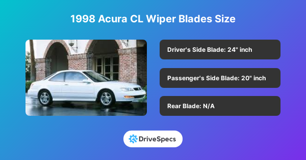 1998 Acura CL Wiper Blades Size