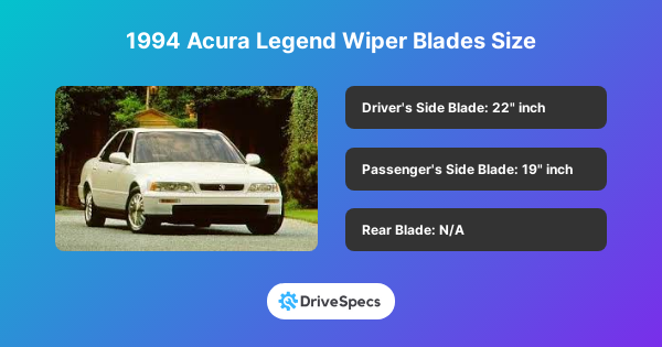 1994 Acura Legend Wiper Blades Size