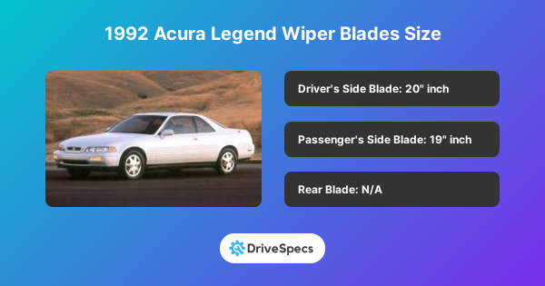 1992 Acura Legend Wiper Blades Size