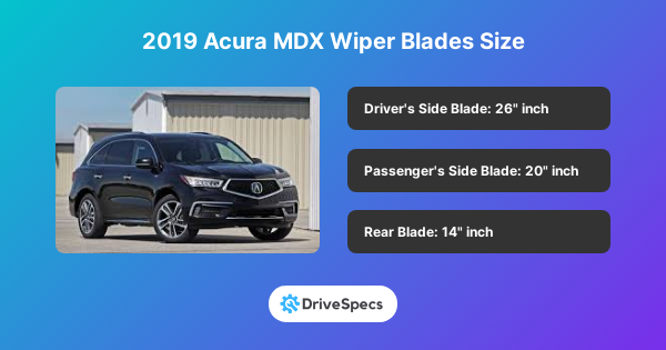 2019 Acura MDX Wiper Blades Size