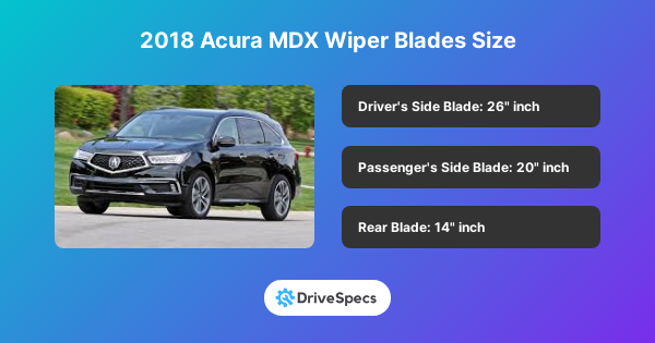 2018 Acura MDX Wiper Blades Size