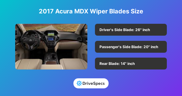 2017 Acura MDX Wiper Blades Size