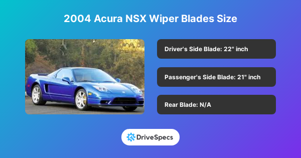 2004 Acura NSX Wiper Blades Size