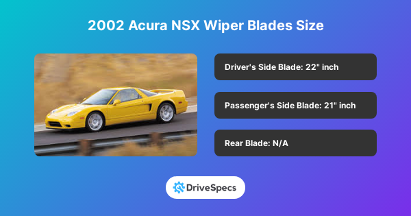 2002 Acura NSX Wiper Blades Size