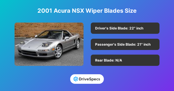 2001 Acura NSX Wiper Blades Size