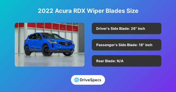 2022 Acura RDX Wiper Blades Size