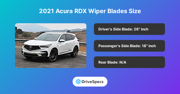 2021 Acura RDX Wiper Blades Size