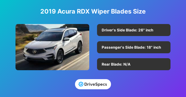 2019 Acura RDX Wiper Blades Size