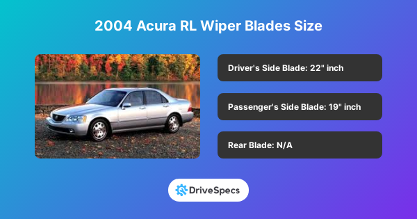 2004 Acura RL Wiper Blades Size