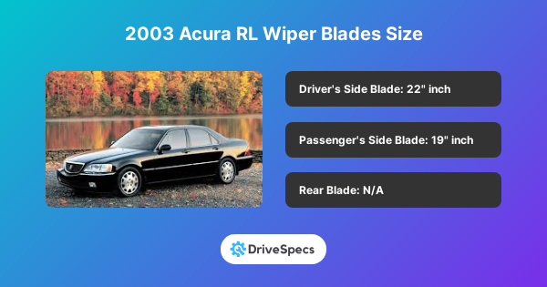 2003 Acura RL Wiper Blades Size