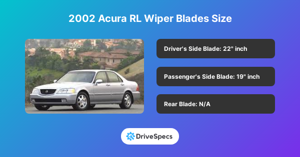 2002 Acura RL Wiper Blades Size