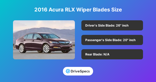 2016 Acura RLX Wiper Blades Size