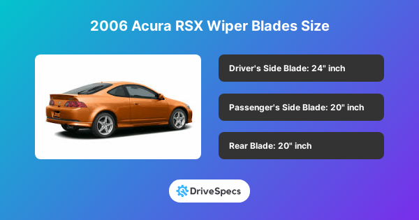 2006 Acura RSX Wiper Blades Size