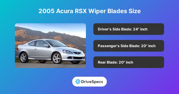 2005 Acura RSX Wiper Blades Size