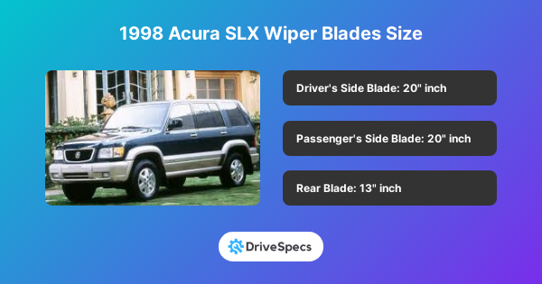 1998 Acura SLX Wiper Blades Size