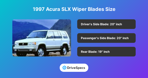 1997 Acura SLX Wiper Blades Size