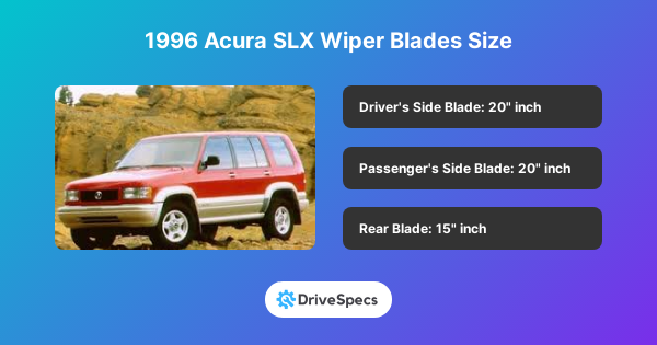 1996 Acura SLX Wiper Blades Size