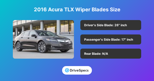 2016 Acura TLX Wiper Blades Size