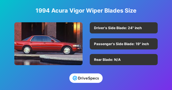 1994 Acura Vigor Wiper Blades Size