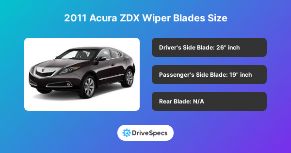 2011 Acura ZDX Wiper Blades Size