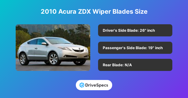 2010 Acura ZDX Wiper Blades Size