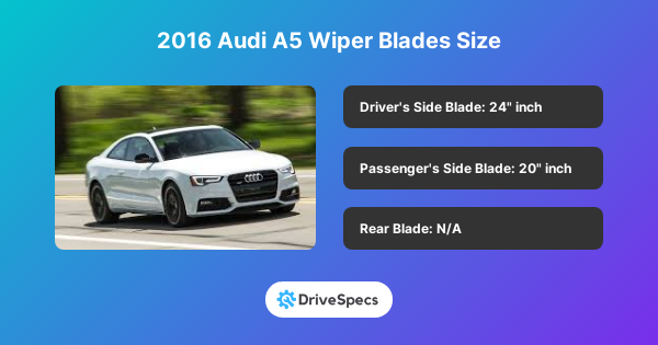 2016 Audi A5 Wiper Blades Size