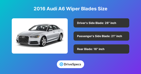 2016 Audi A6 Wiper Blades Size