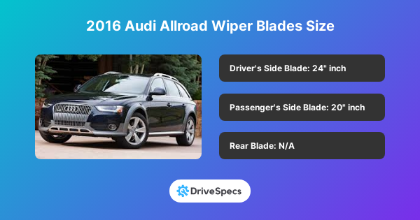 2016 Audi Allroad Wiper Blades Size