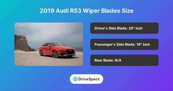 2019 Audi RS3 Wiper Blades Size