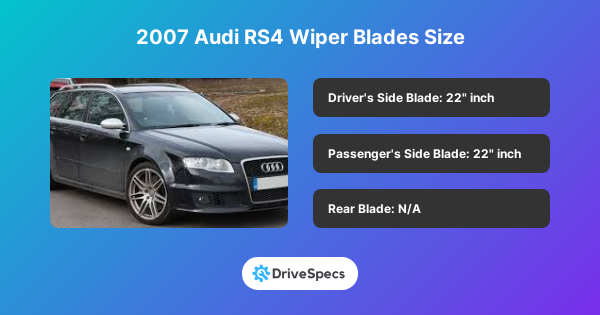 2007 Audi RS4 Wiper Blades Size