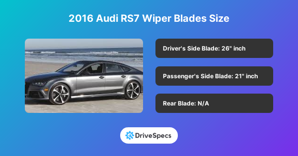 2016 Audi RS7 Wiper Blades Size