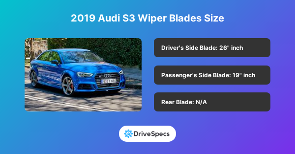 2019 Audi S3 Wiper Blades Size