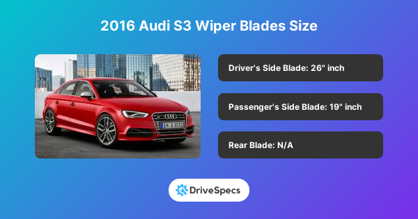 2016 Audi S3 Wiper Blades Size