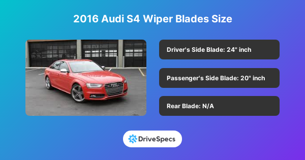 2016 Audi S4 Wiper Blades Size