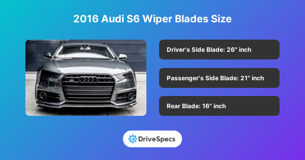 2016 Audi S6 Wiper Blades Size