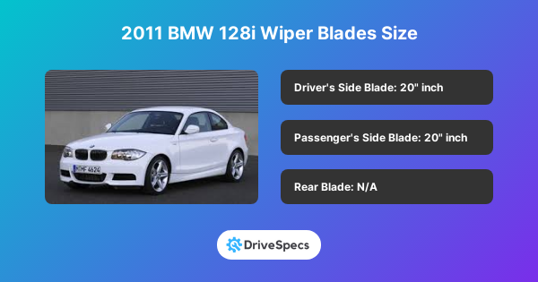 2011 BMW 128i Wiper Blades Size