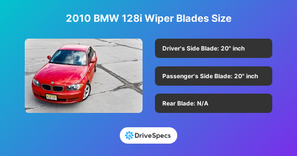 2010 BMW 128i Wiper Blades Size