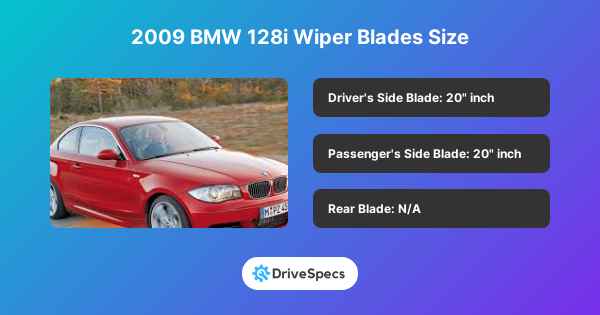 2009 BMW 128i Wiper Blades Size