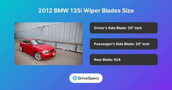 2012 BMW 135i Wiper Blades Size