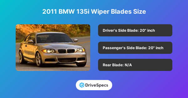 2011 BMW 135i Wiper Blades Size