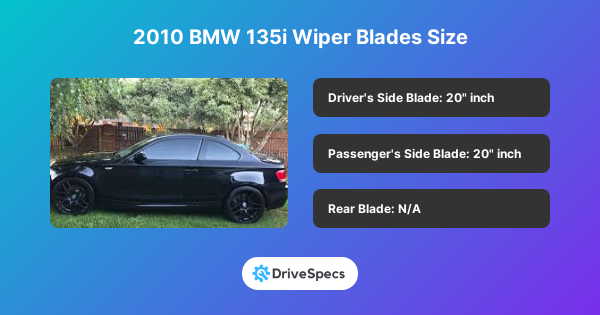 2010 BMW 135i Wiper Blades Size