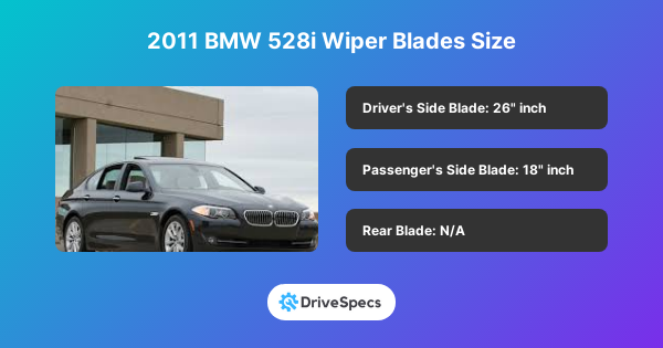 2011 BMW 528i Wiper Blades Size