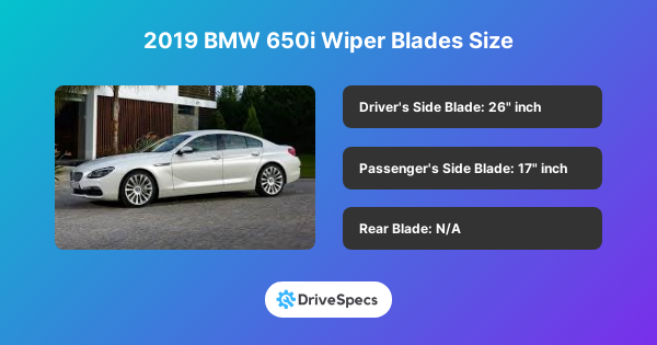 2019 BMW 650i Wiper Blades Size