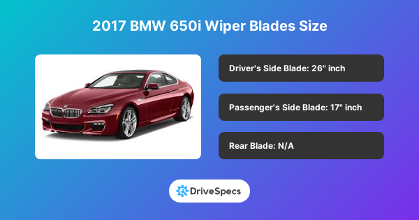 2017 BMW 650i Wiper Blades Size