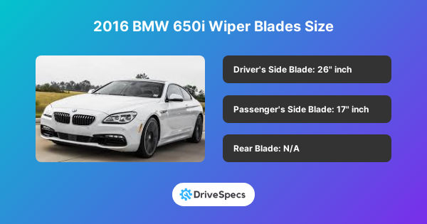 2016 BMW 650i Wiper Blades Size