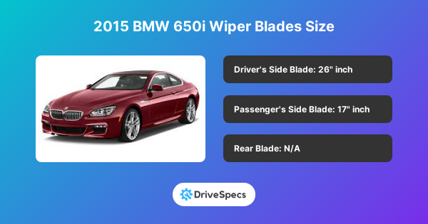 2015 BMW 650i Wiper Blades Size