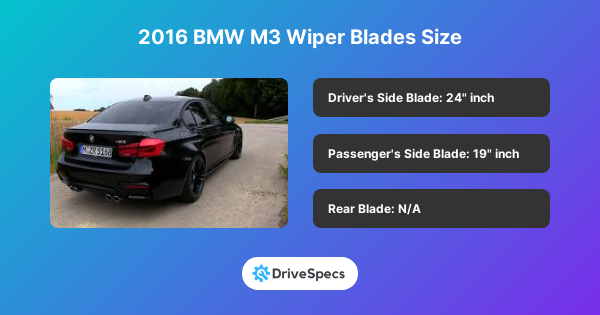 2016 BMW M3 Wiper Blades Size